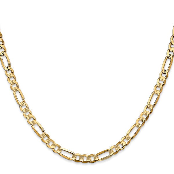 14k 4.5mm Concave Open Figaro Chain