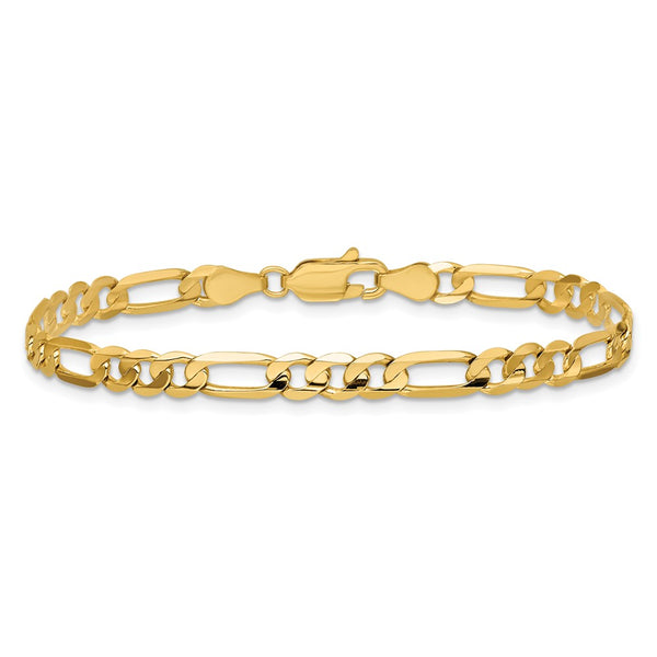 14k 4.5mm Concave Open Figaro Chain