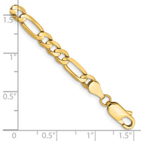14k 4.5mm Concave Open Figaro Chain