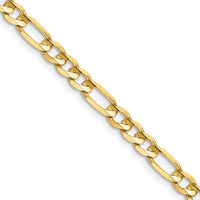 14k 4.5mm Concave Open Figaro Chain