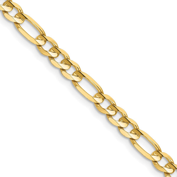 14k 4.5mm Concave Open Figaro Chain