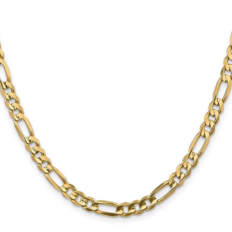 14k 5.5mm Concave Open Figaro Chain