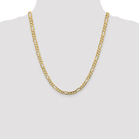 14k 5.5mm Concave Open Figaro Chain