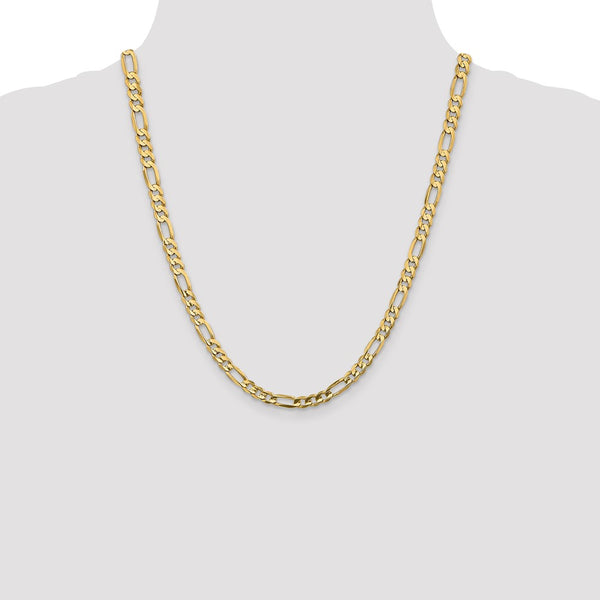 14k 5.5mm Concave Open Figaro Chain