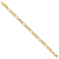 14k 5.5mm Concave Open Figaro Chain