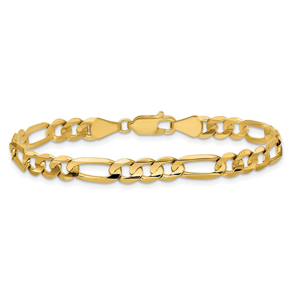 14k 5.5mm Concave Open Figaro Chain