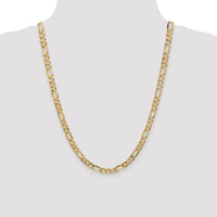 14k 6mm Concave Open Figaro Chain