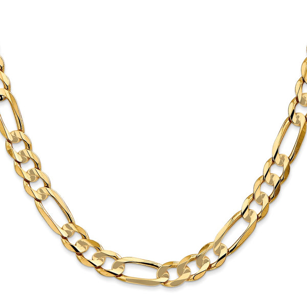 14k 6.75mm Concave Open Figaro Chain