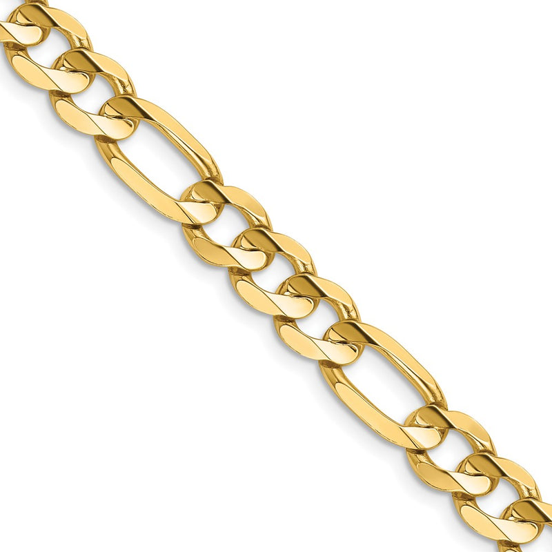 14k 7.5mm Concave Open Figaro Chain