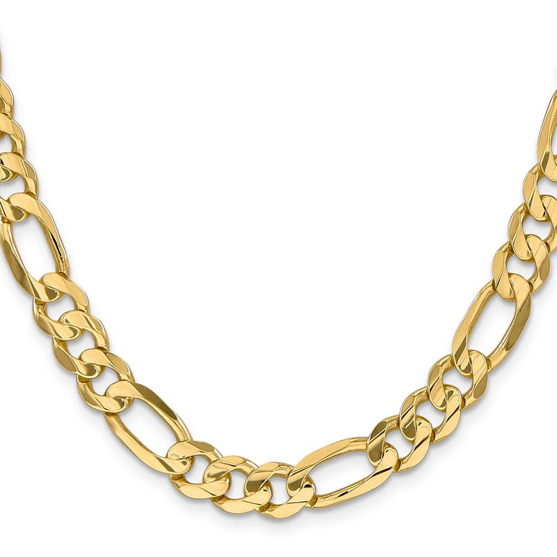 14k 8.75mm Concave Open Figaro Chain