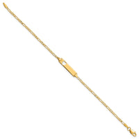 14k Cut-out Heart Figaro Link ID Bracelet