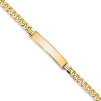 14k Flat Curb Link ID Bracelet