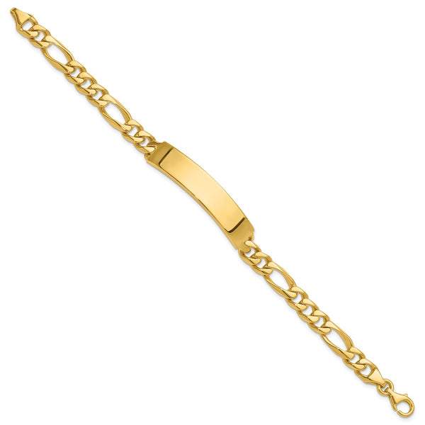 14k Hand-polished Figaro ID Bracelet
