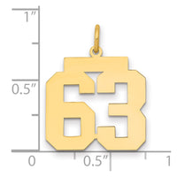 14k Medium Polished Number 63 Charm
