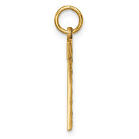 14k Large Brushed Diamond-cut Number 7 Charm