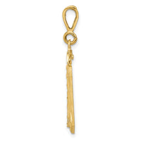 14k Large Brushed Diamond-cut Number 30 Charm