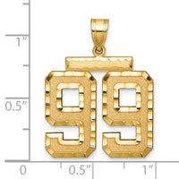 14k Large Brushed Diamond-cut Number 99 Charm