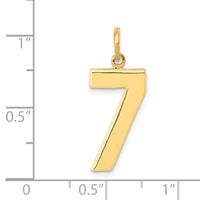 14k Large Polished Number 7 Charm