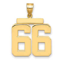 14k Large Polished Number 66 Charm