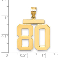 14k Large Polished Number 80 Charm