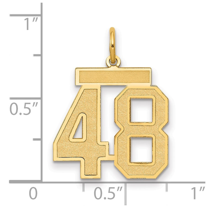14k Medium Satin Number 48 Charm