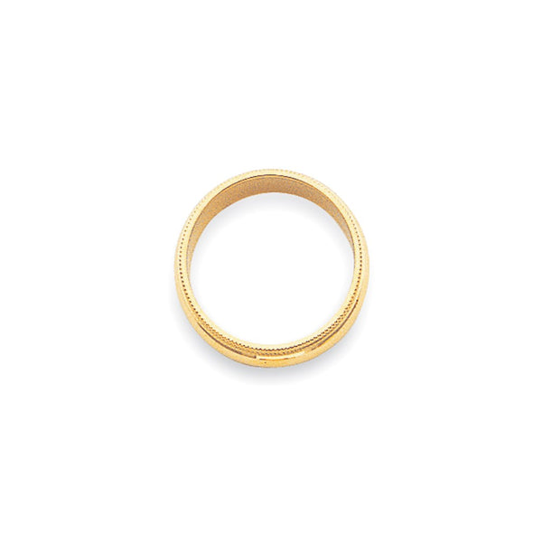 14KY 3mm Milgrain Half Round Band Size 10