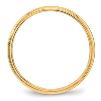 14KY 4mm Milgrain Half Round Band Size 6
