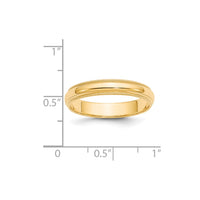 14KY 4mm Milgrain Half Round Band Size 8