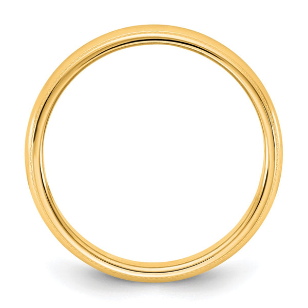 14KY 4.5mm Milgrain Half Round Band Size 14