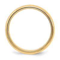 14KY 5mm Milgrain Half Round Band Size 6