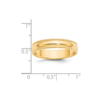 14KY 5mm Milgrain Half Round Band Size 7