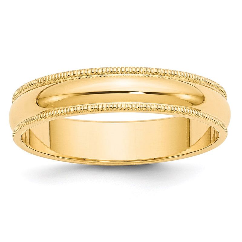 14KY 5mm Milgrain Half Round Band Size 6