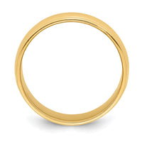 14KY 6mm Milgrain Half Round Band Size 6