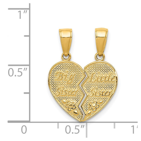 14k BIG SISTER-LITTLE SISTER Break-apart Charm