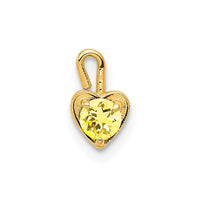 14ky November Synthetic Birthstone Heart Charm