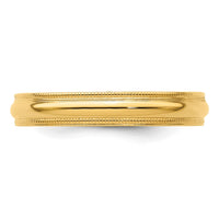 14KY 4mm Milgrain Comfort Fit Band Size 6