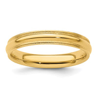 14KY 4mm Milgrain Comfort Fit Band Size 6
