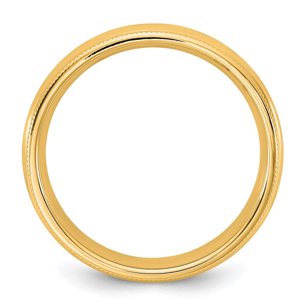 14KY 4.5mm Milgrain Comfort Fit Band Size 6.5