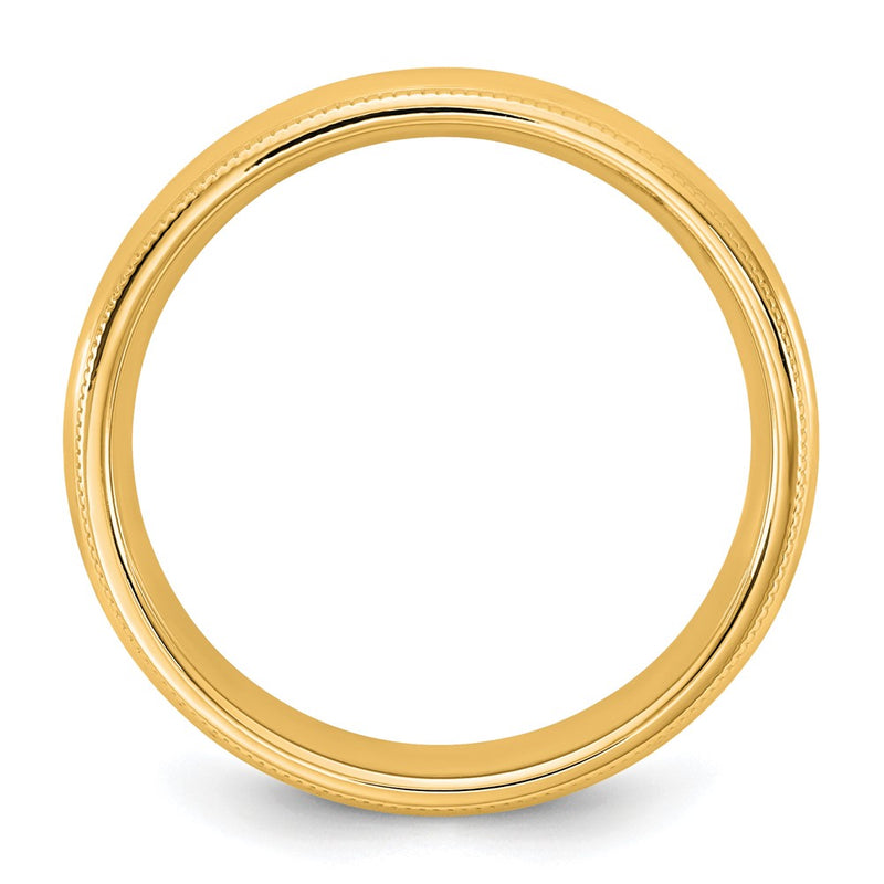 14KY 4.5mm Milgrain Comfort Fit Band Size 6.5