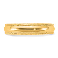 14KY 4.5mm Milgrain Comfort Fit Band Size 10.5