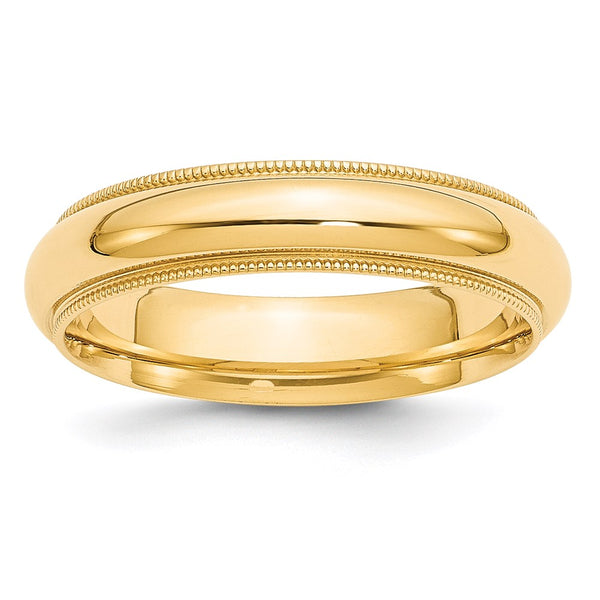 14KY 5mm Milgrain Comfort Fit Band Size 7