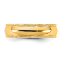 14KY 5.5mm Milgrain Comfort Fit Band Size 10