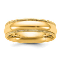 14KY 5.5mm Milgrain Comfort Fit Band Size 10