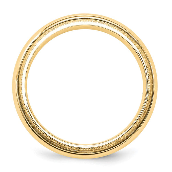 14KY 6mm Milgrain Comfort Fit Band Size 4