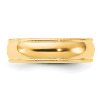 14KY 6mm Milgrain Comfort Fit Band Size 4