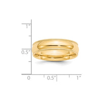 14KY 6mm Milgrain Comfort Fit Band Size 7
