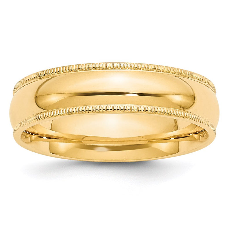 14KY 6mm Milgrain Comfort Fit Band Size 4