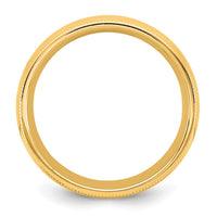 14KY 6.5mm Milgrain Comfort Fit Band Size 4.5
