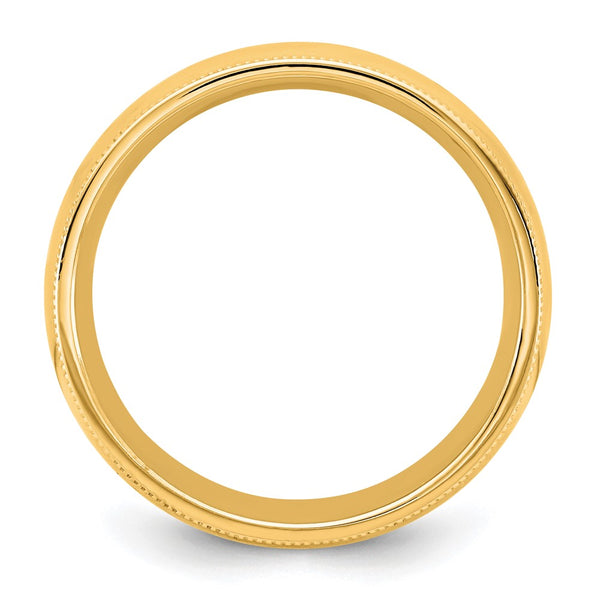14KY 6.5mm Milgrain Comfort Fit Band Size 4.5