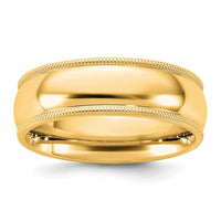 14KY 6.5mm Milgrain Comfort Fit Band Size 4.5